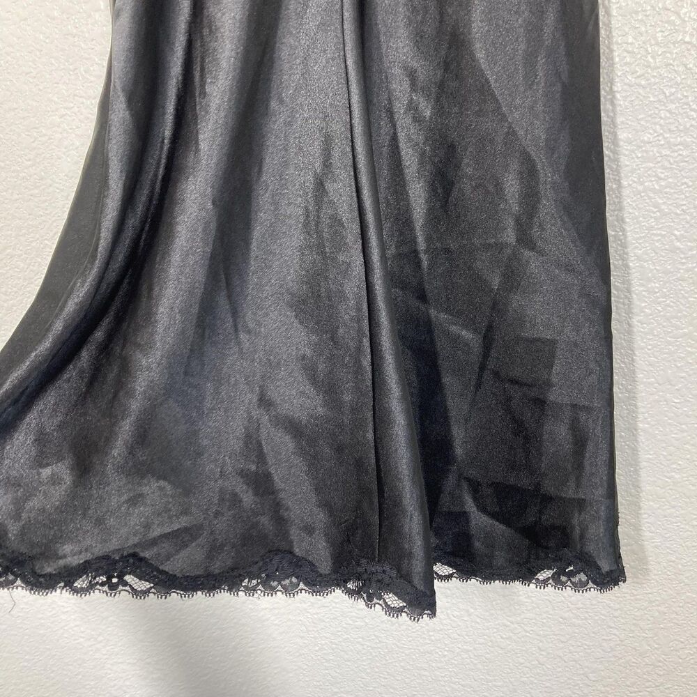 Victoria's Secret Chemise Nightgown Y2K Small Black Satin Lace Sleep Slip - Picture 12 of 14